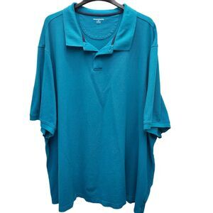 Amazon Essentials Mens 6XL Polo Shirt Blue Short Sleeve Collared Cotton Casual